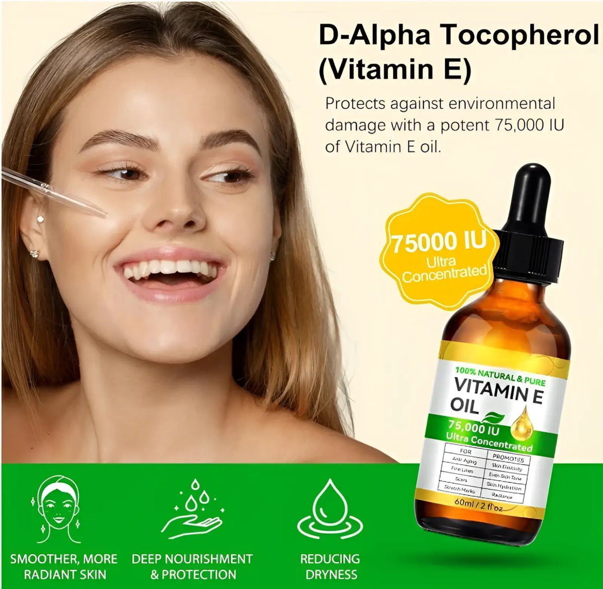 Vitamin e Oil 75,000 Iu Ultra Concentrated 60ml