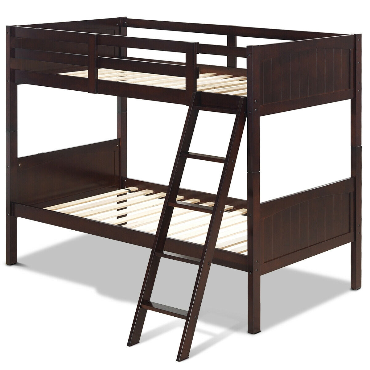 Twin Size Wooden Bunk Beds Convertible 2 Individual Beds