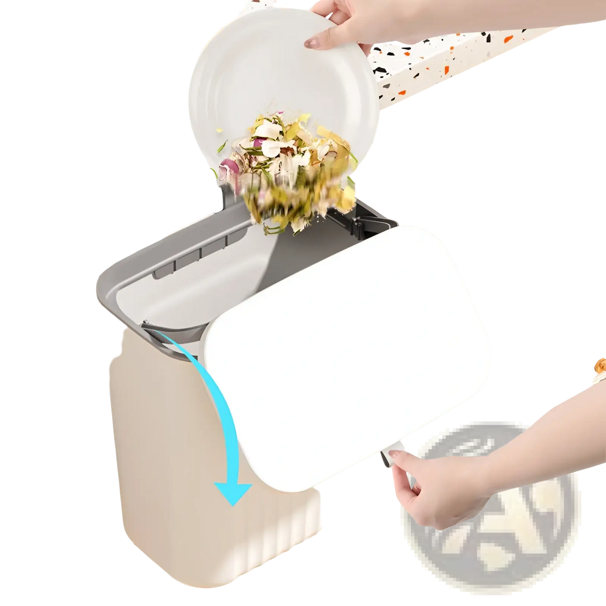 Wall Mounted Kitchen Trash Bin with Lid 9l