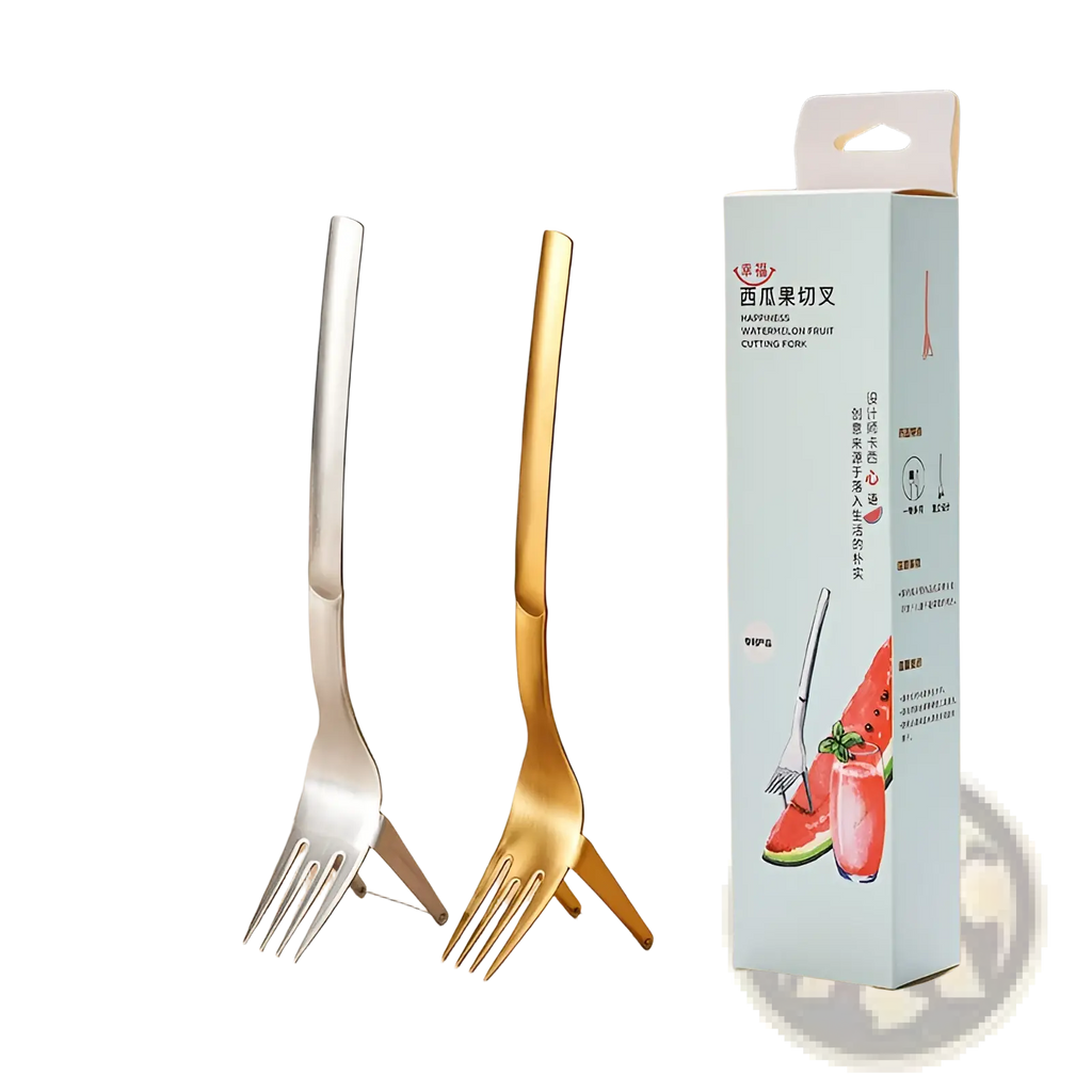 Watermelon Slicer Fork Stainless Steel Cutter 2-in-1