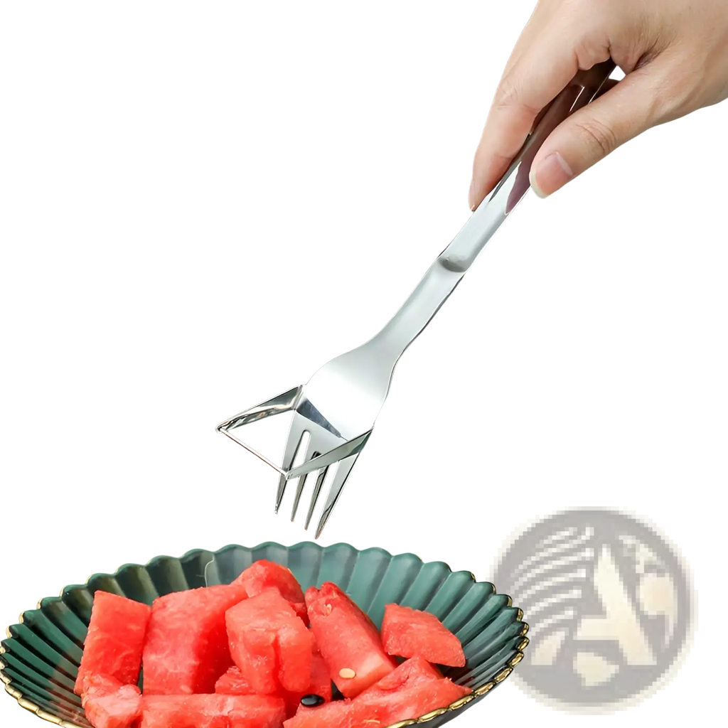 Watermelon Slicer Fork Stainless Steel Cutter 2-in-1
