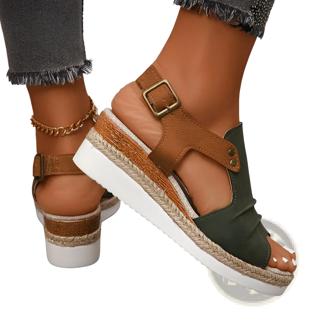 Wedge Sandals Women Peep Toe Espadrille Beach Shoes