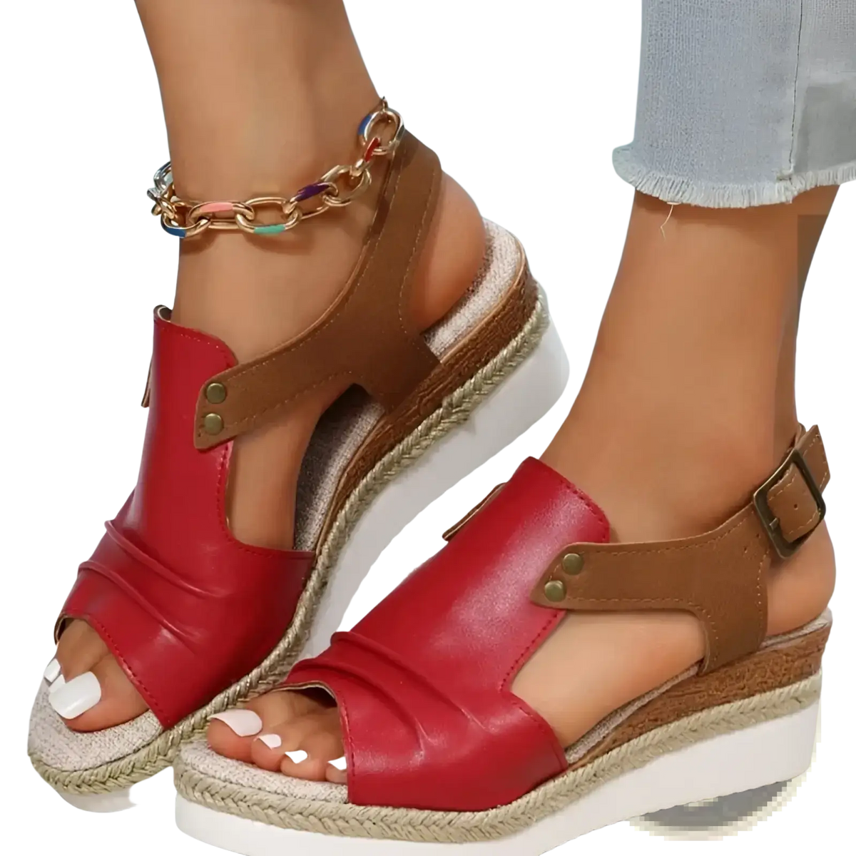 Wedge Sandals Women Peep Toe Espadrille Beach Shoes
