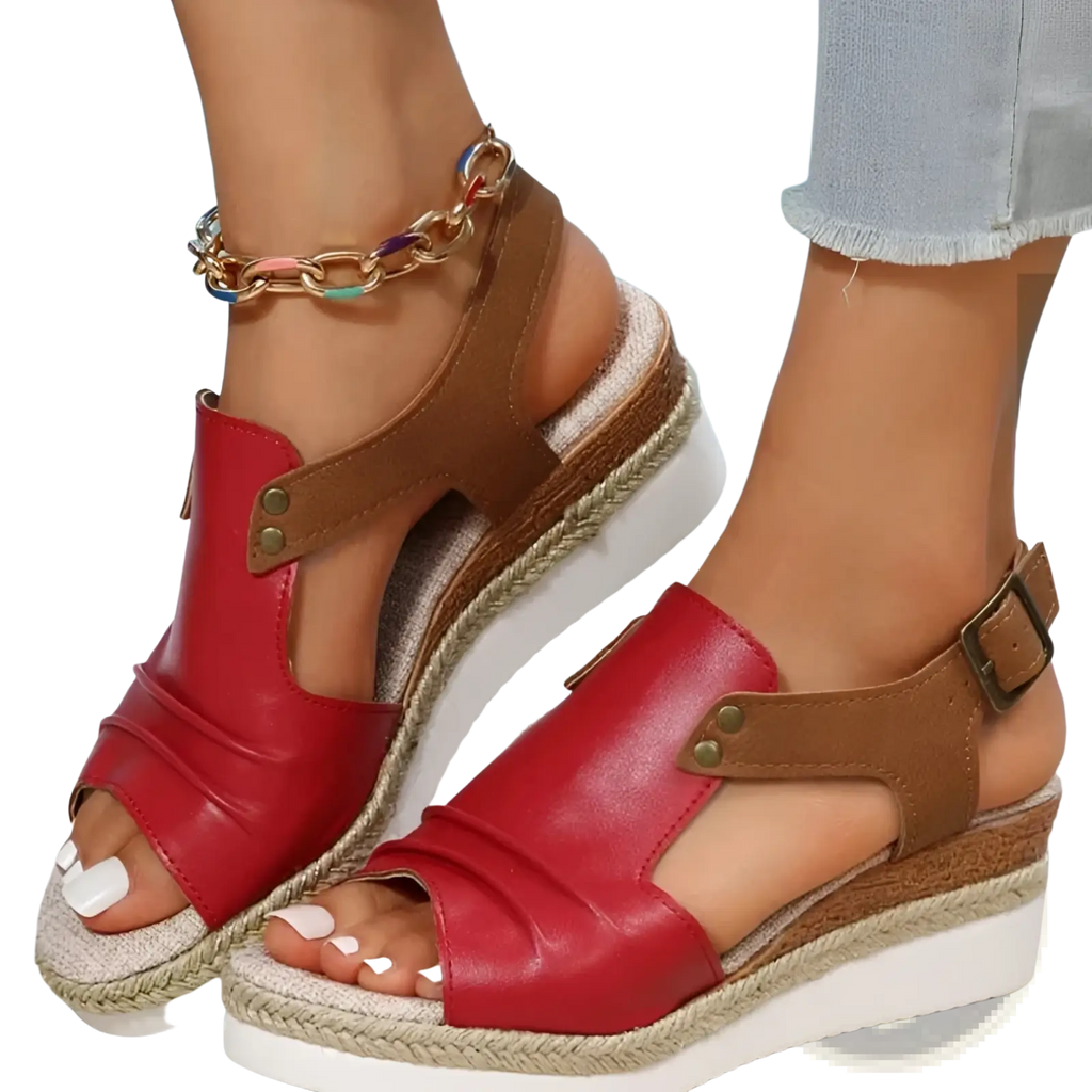 Wedge Sandals Women Peep Toe Espadrille Beach Shoes