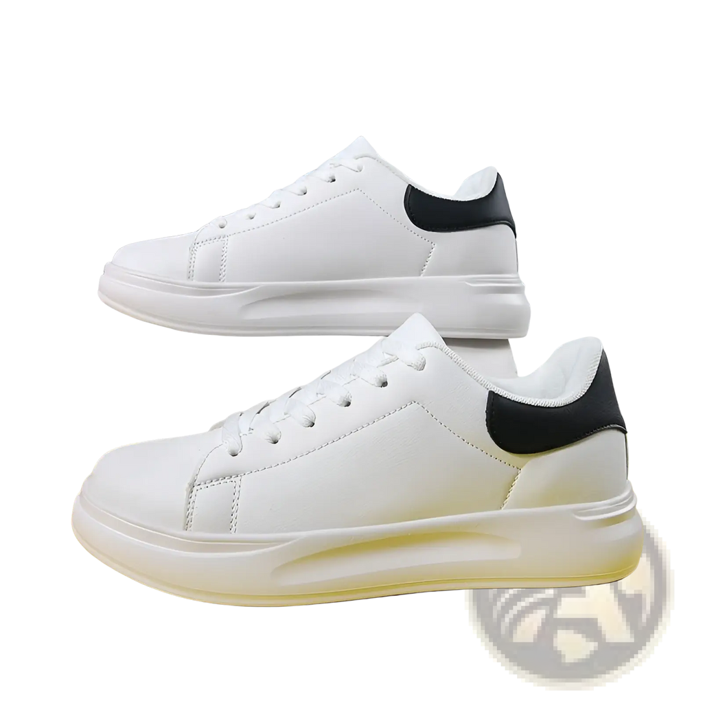White Leather Waterproof Chunky Leisure Sneakers
