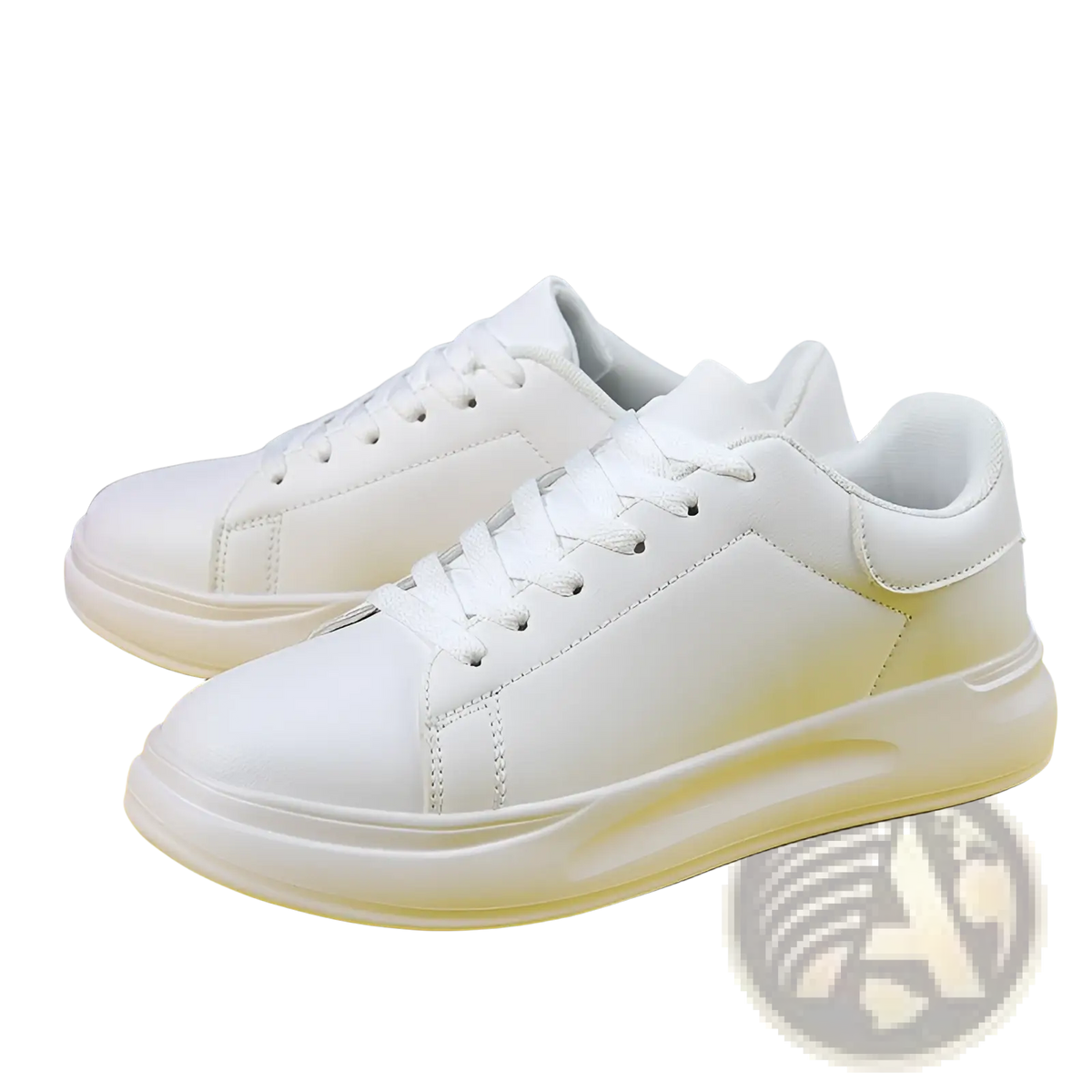 White Leather Waterproof Chunky Leisure Sneakers