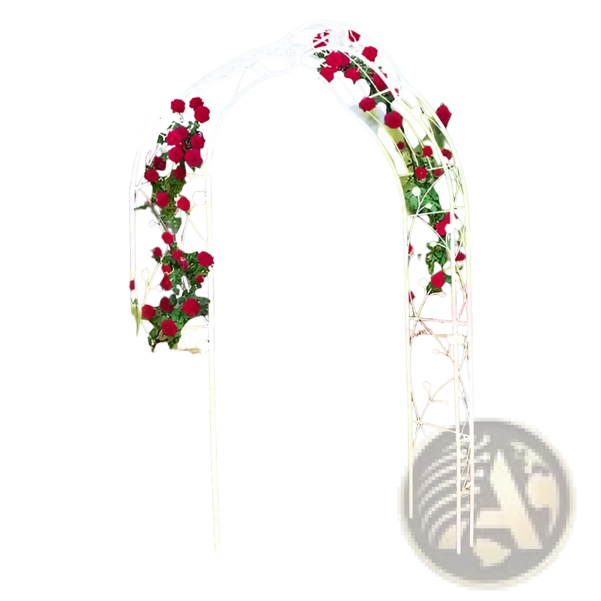 White Metal Garden Arch for Climbing Roses and Plants