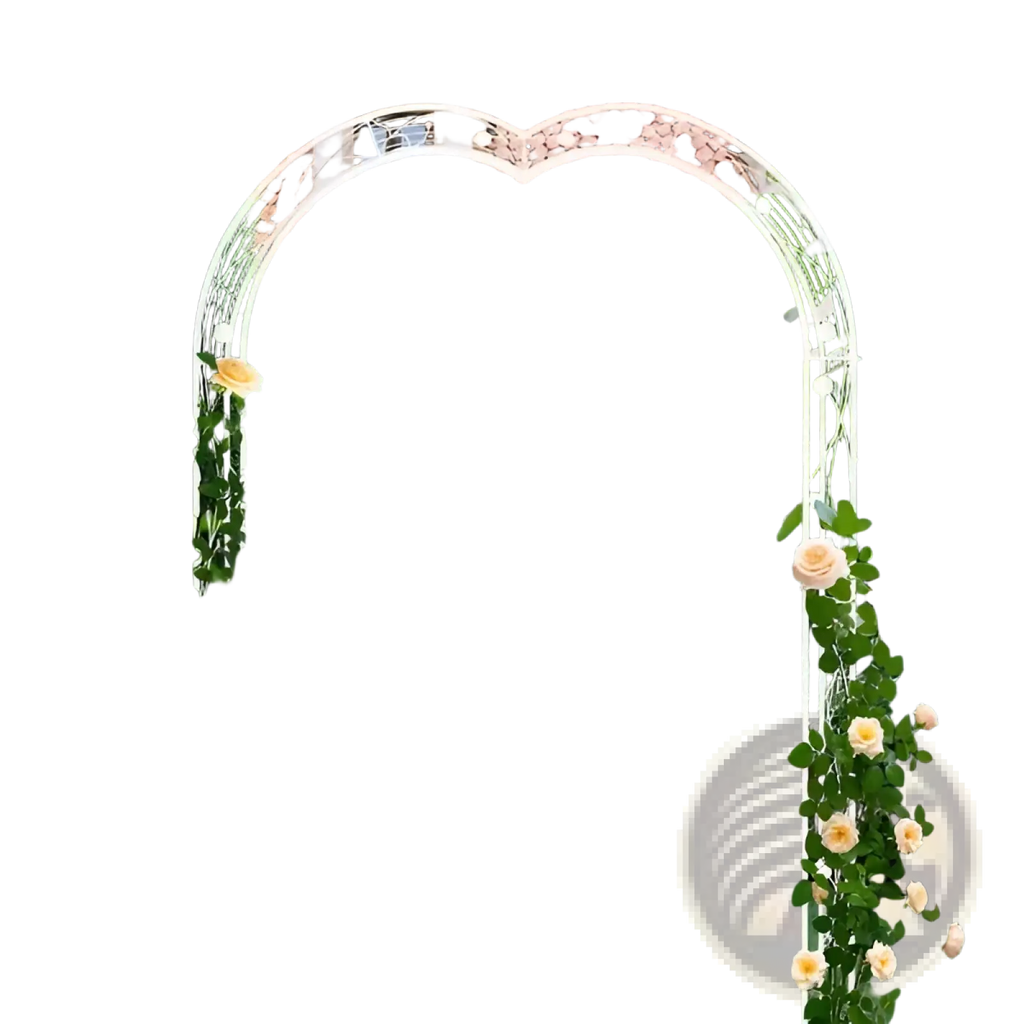 White Metal Garden Arch for Climbing Roses and Plants