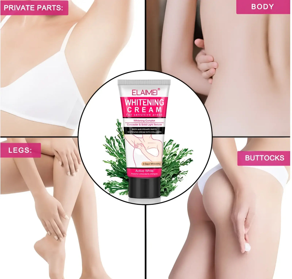Whitening Cream for Sensitive Areas with Collagen