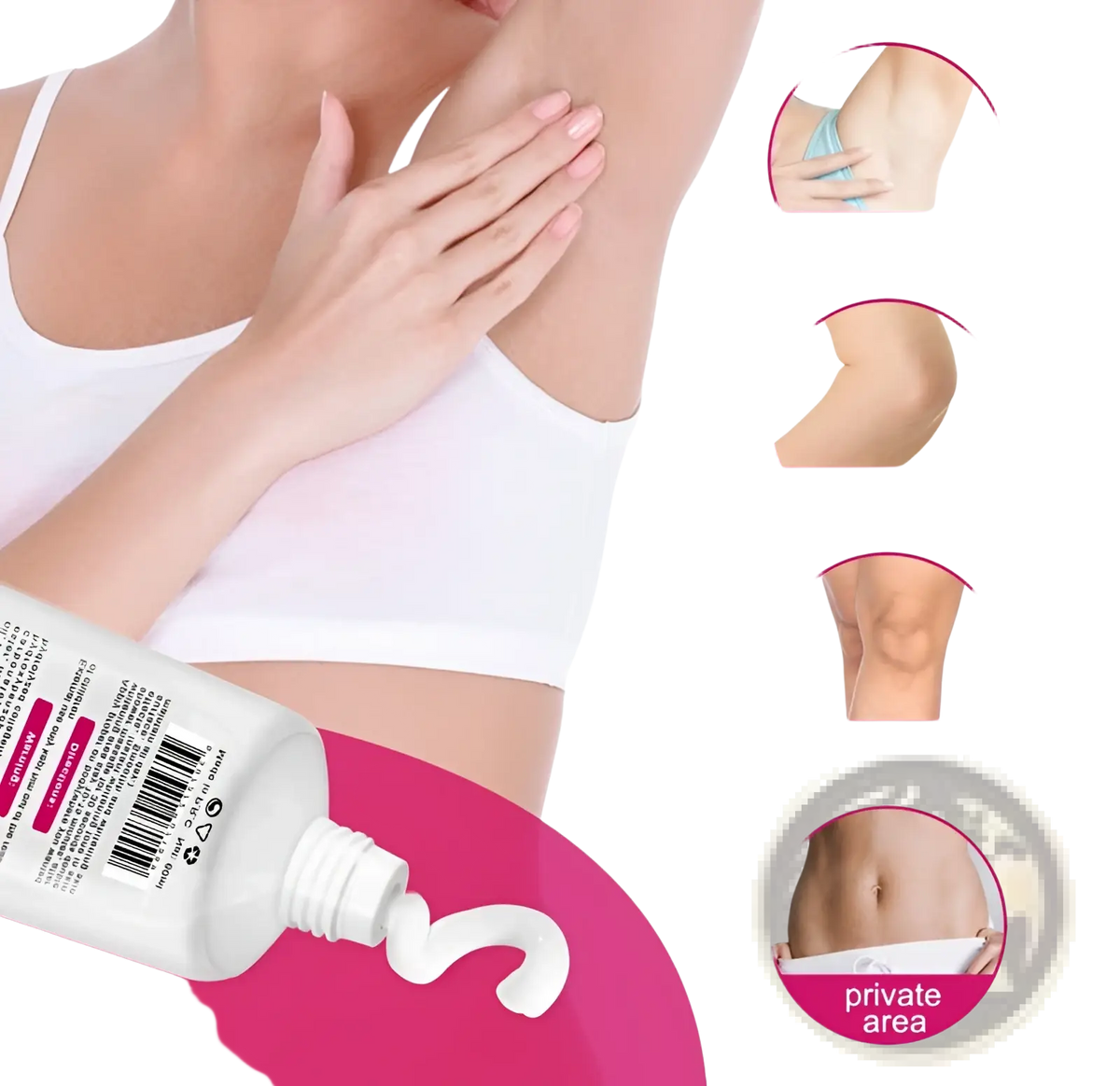 Whitening Cream for Sensitive Areas with Collagen