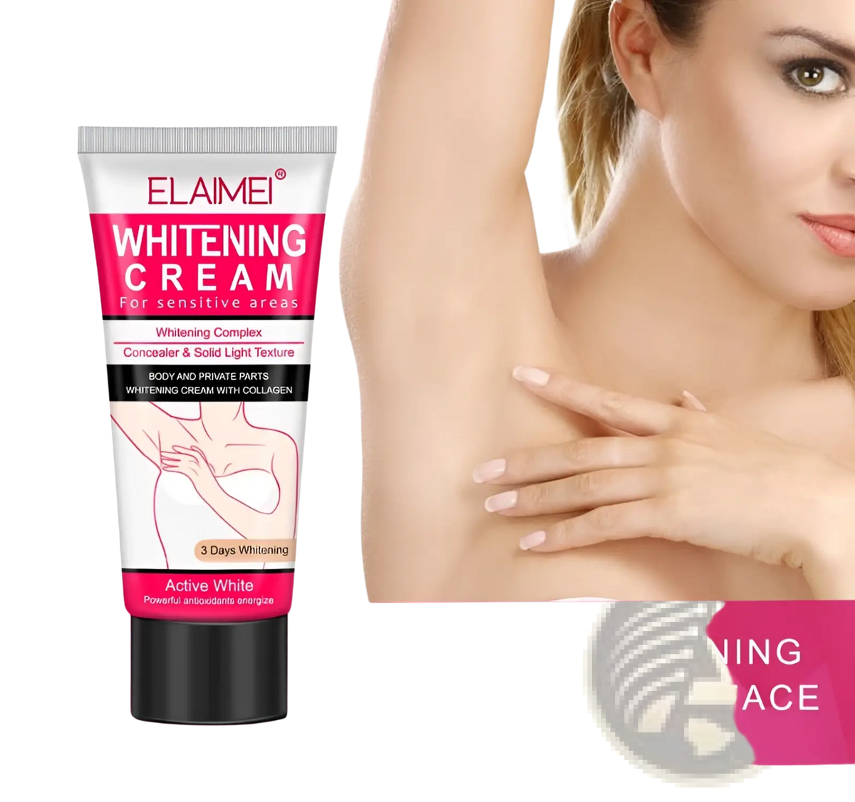 Whitening Cream for Sensitive Areas with Collagen