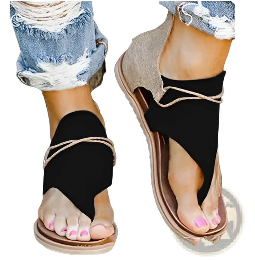 Women Sandals Animal Print Flat Thong Strappy Shoes