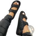 Women Velcro Quilted Platform Beach Sandals
