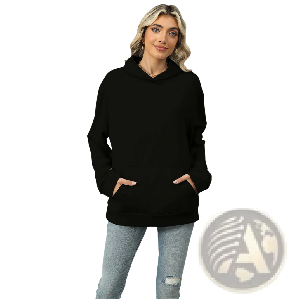 Women's Oversized Heather Fleece Pocket Hoodie