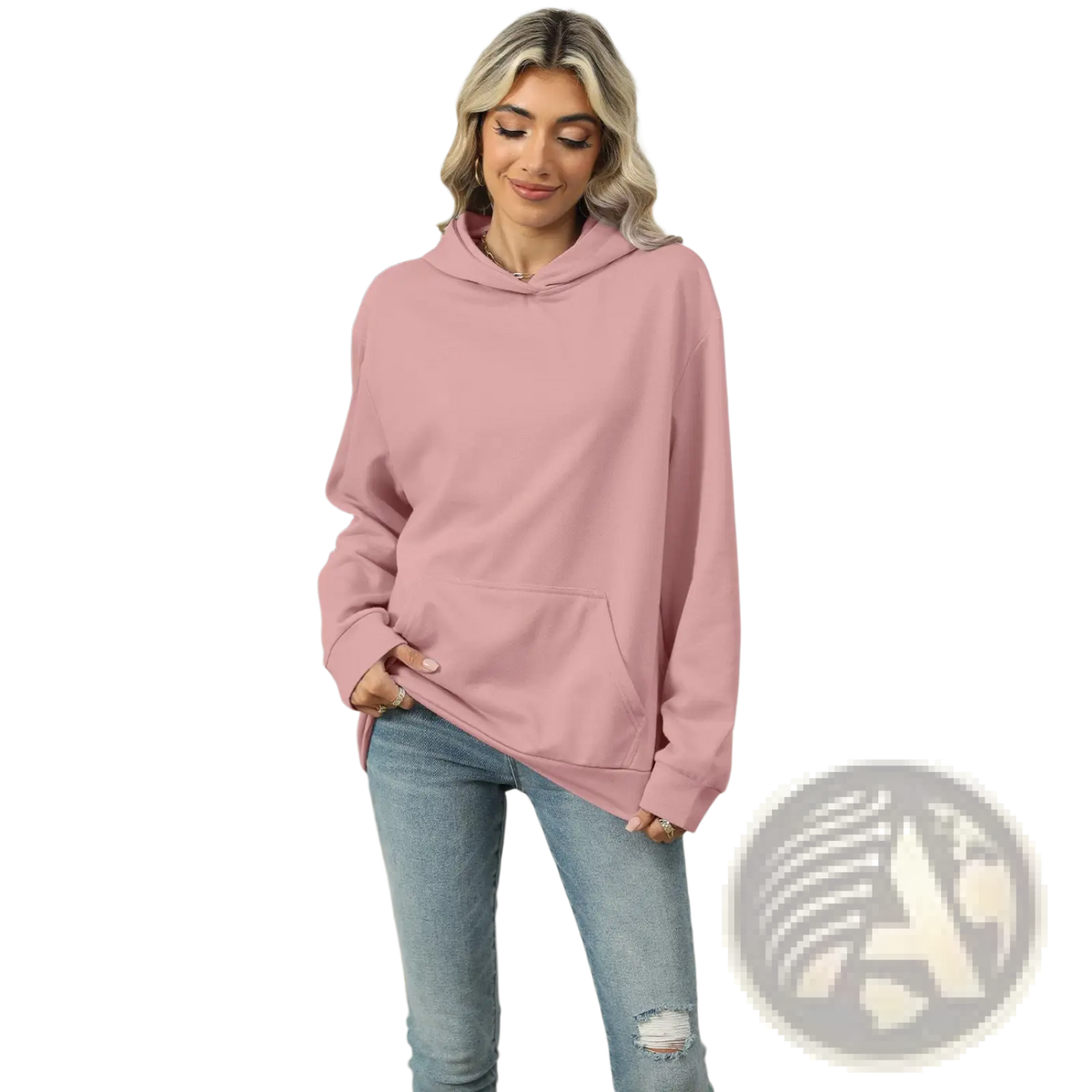 Women's Oversized Heather Fleece Pocket Hoodie