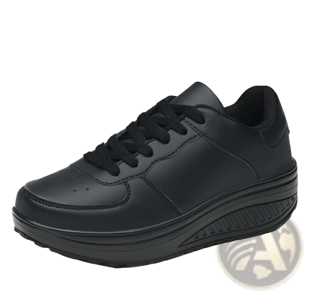 Women's Platform Sneakers Leather Mesh Sports Shoes
