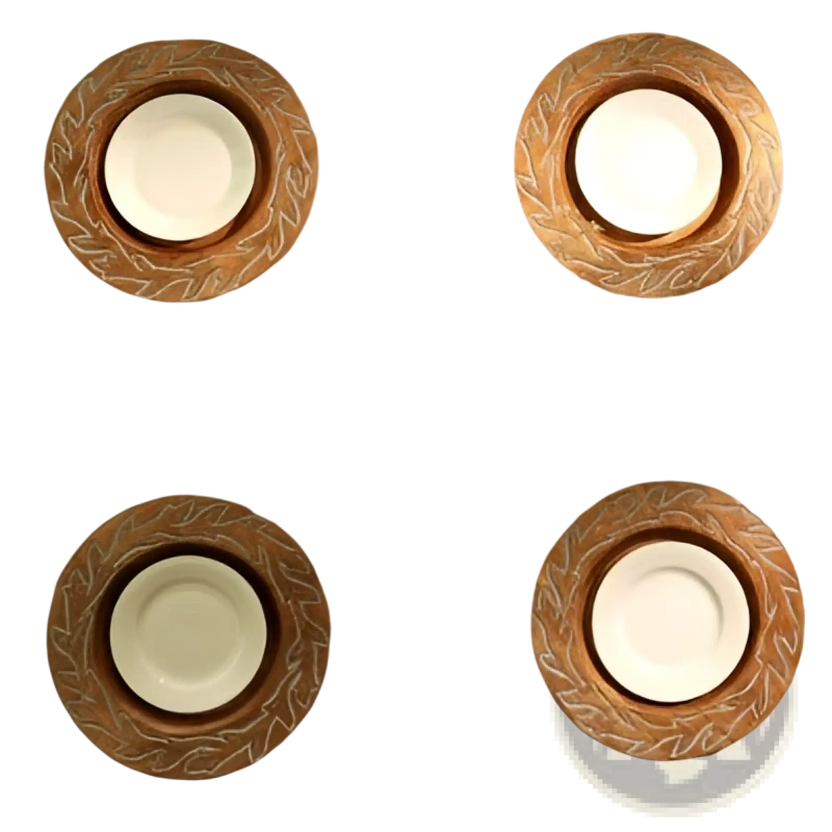 Handcrafted 13 Wood Charger Plate  Wooden Dinning Placemat Artisan Wood Tableware
