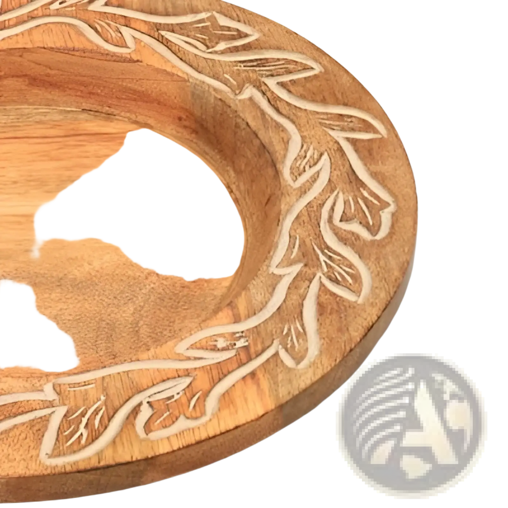 Handcrafted 13 Wood Charger Plate  Wooden Dinning Placemat Artisan Wood Tableware
