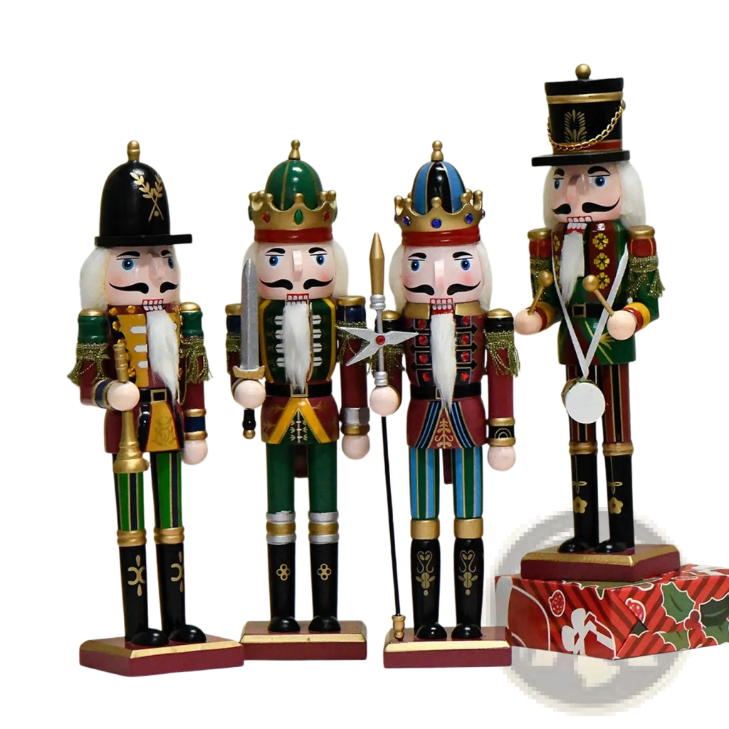 Wooden Nutcracker Soldier Christmas Decor Set 30cm