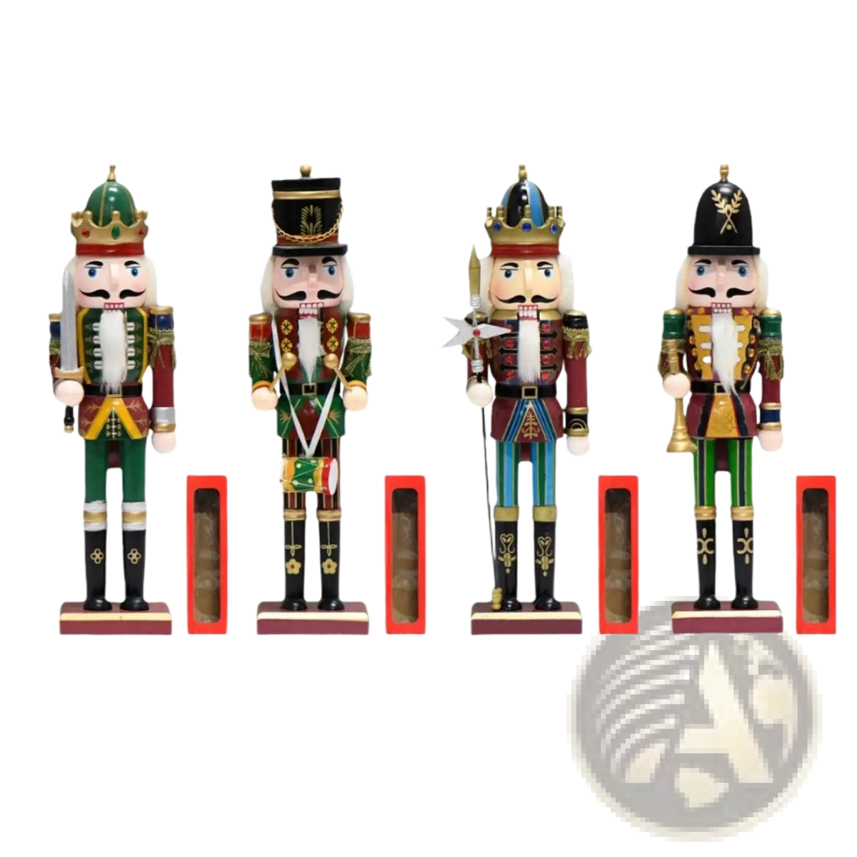 Wooden Nutcracker Soldier Christmas Decor Set 30cm