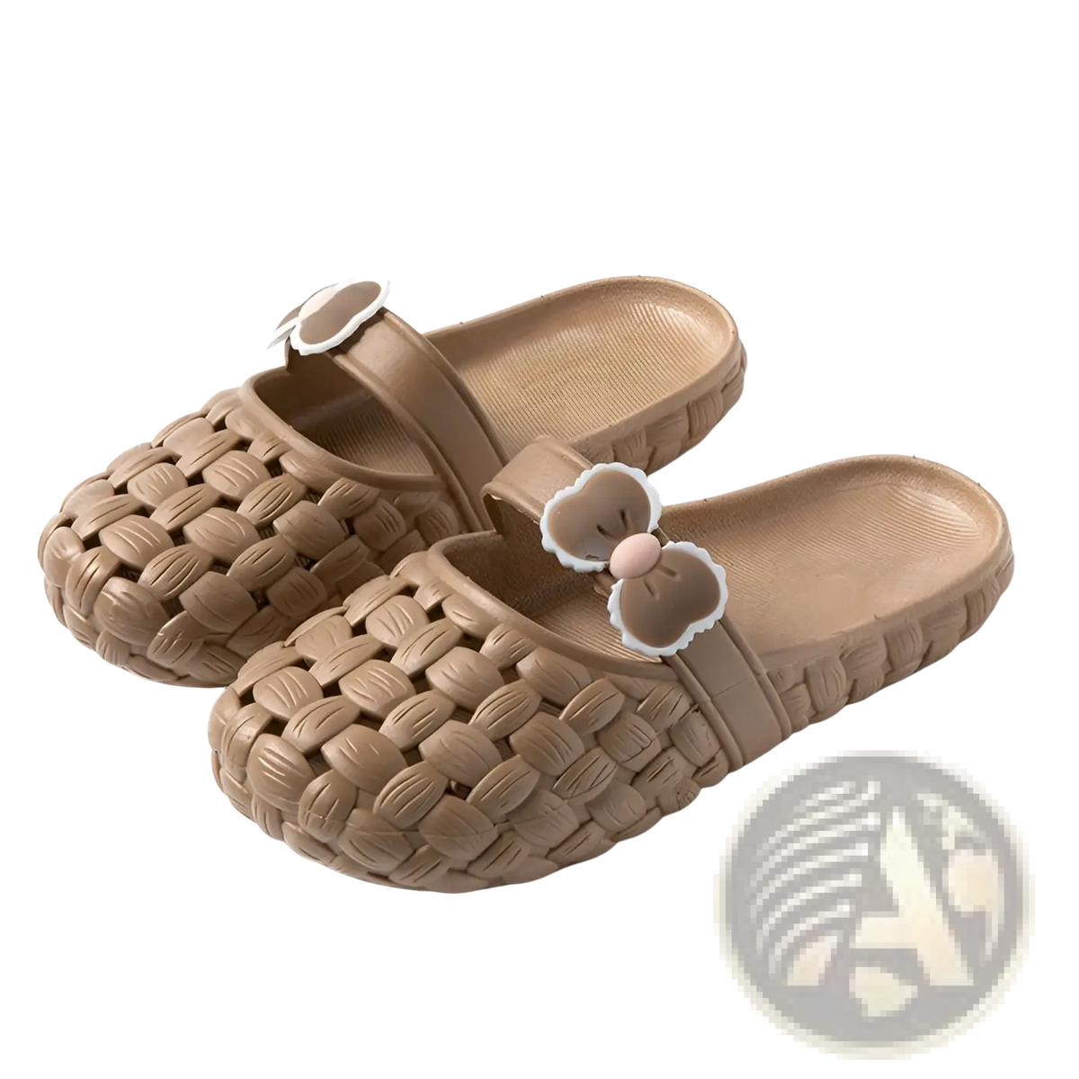 Woven Bow Slippers Summer Pvc Beach Slide Sandals