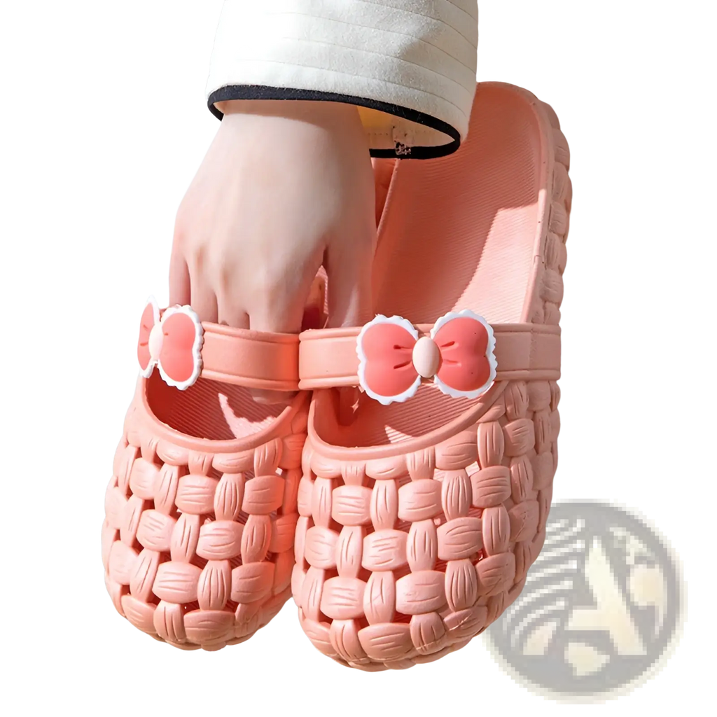 Woven Bow Slippers Summer Pvc Beach Slide Sandals