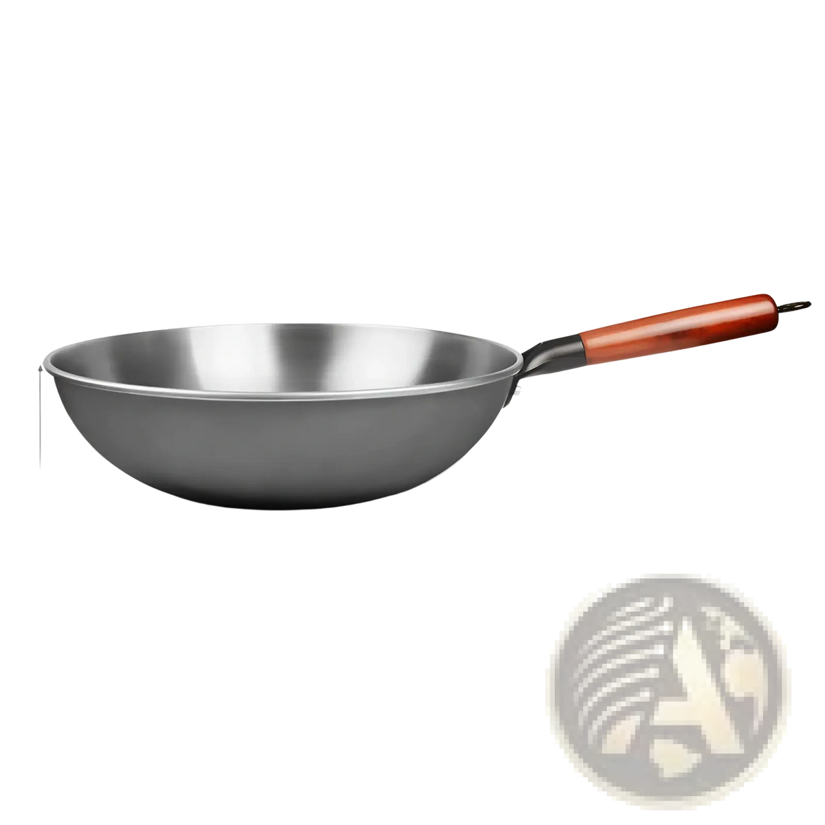Wrought Iron Nonstick Wok with Wooden Handle