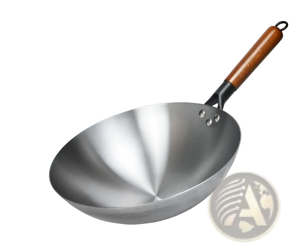Wrought Iron Nonstick Wok with Wooden Handle