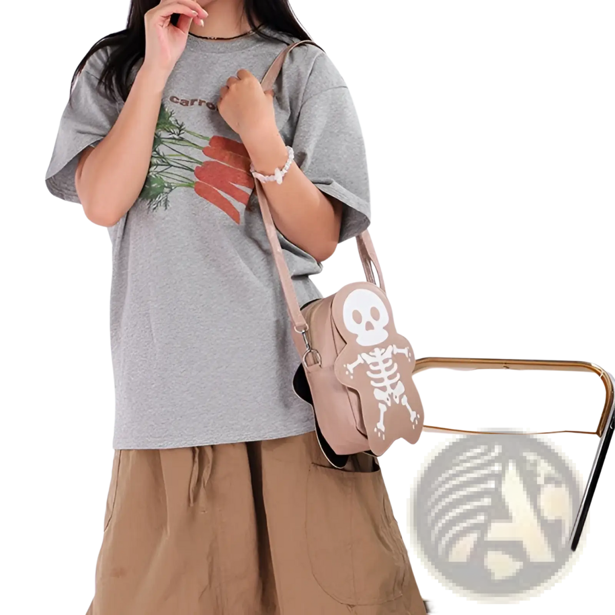 Y2k Skeleton Skull Crossbody Shoulder Bag